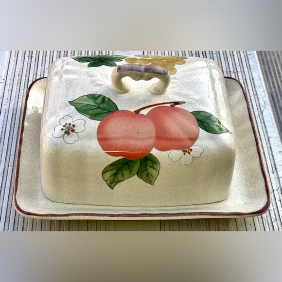 Vintage Retired Discontinued MIKASA FRUIT PANORAMA Lidded Butter Dish - Picture 5 of 10